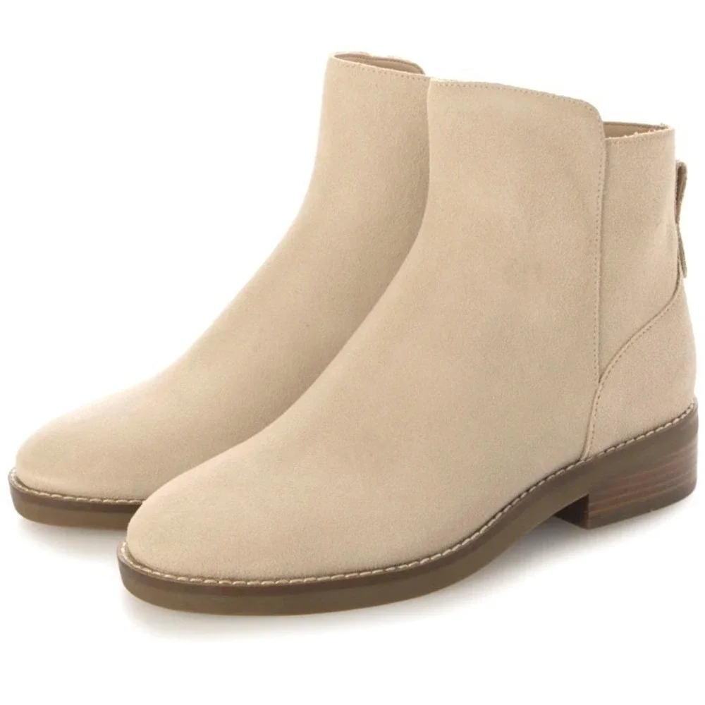 Cole Haan Grand OS‎ Size 7 Suede Ankle Booties Beige Waterproof Boots NEW $298
